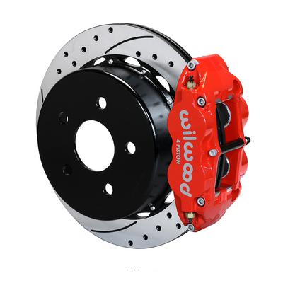 Wilwood Forged Narrow Superlite 4R Big Brake Rear Brake Kit For OE Parking Brake with Drilled and Slotted Rotors - 140-14066-DR